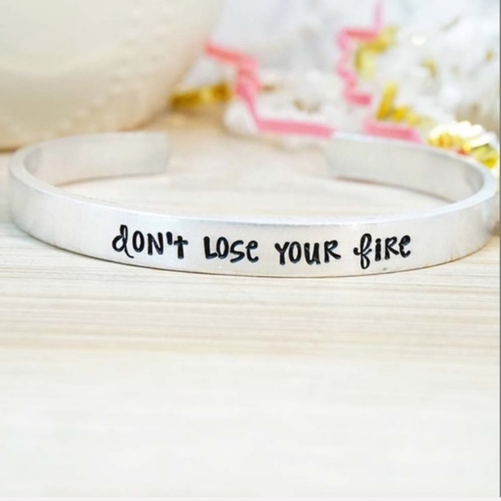 Silvertone ‘Don’t Lose Your Fire’ Adjustable Cuff